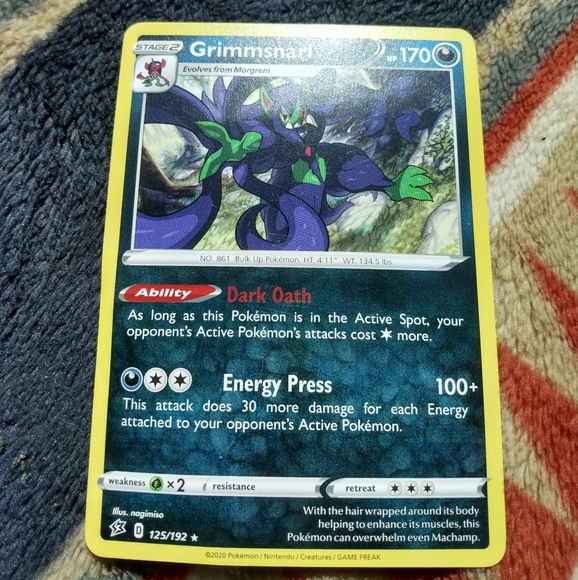 Grimmsnarl Pokemon Card Grimmsnarl Pokemon Card